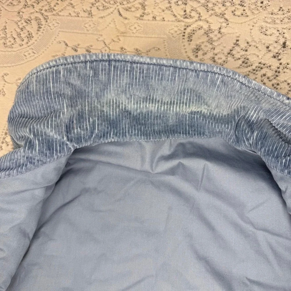 Vintage 80s Thinsulate Corduroy Puffer Vest Blue Western Snap Front Men Size M